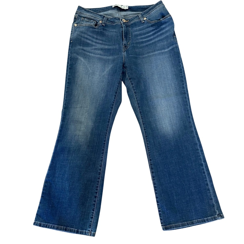 Levi's 529 Curvy Boot Cut Jeans Women 16 Blue Excellent Medium Wash Denim